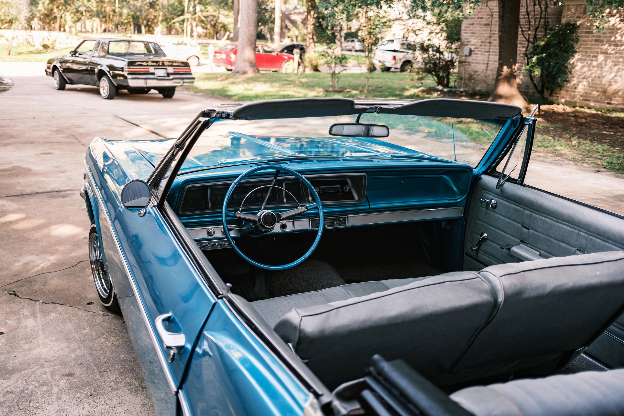 Vintage car displayed in pristine condition